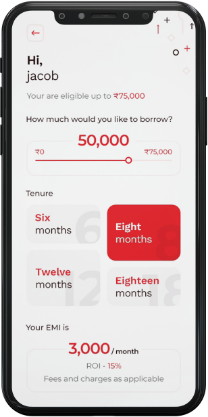 Preview of the Dhruva loan app interface (under development)